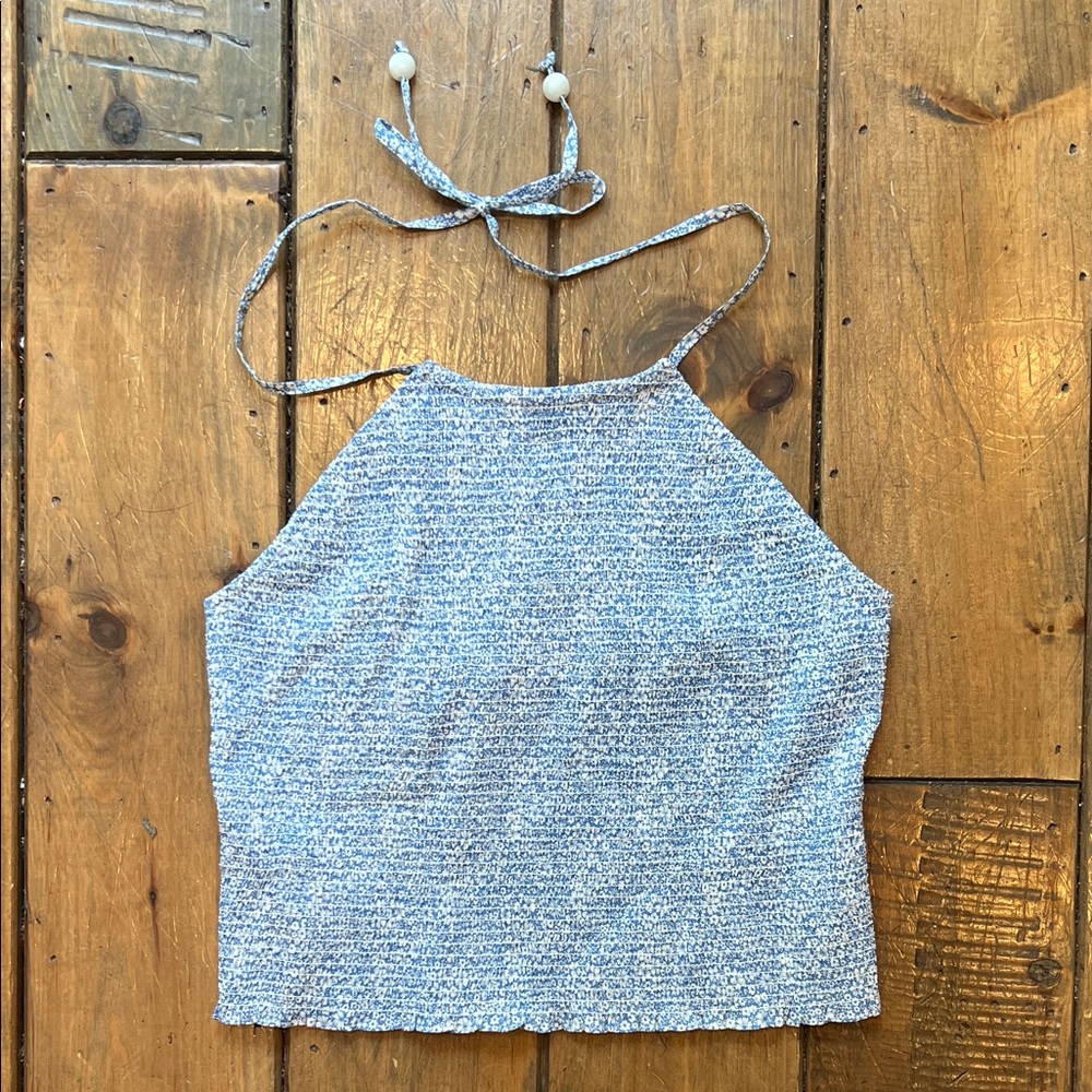J. Crew & Liberty Fabric Collab - Crop Textured Stretch Floral Halter